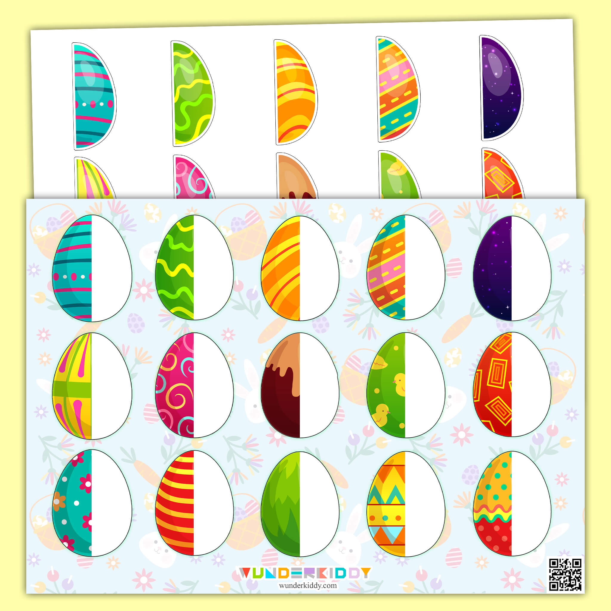 Easter Egg Symmetry Cards Activity
