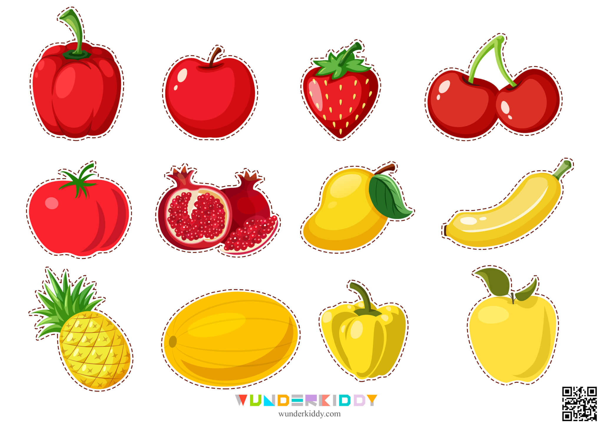 Игра на раннее развитие детей «Тарелки с овощами и фруктами» - Изображение 3